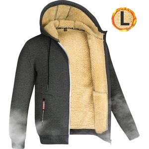 Livano Winterjas - Heren - Bont - Ritssluiting - Warm - Herfst/Winter - Donkergrijs XL