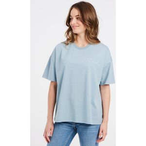 Protest Prtmirella – T shirt Dames – Korte mouwen – Ronde hals – Aronablue