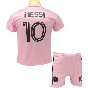 Messi Miami Voetbalshirt en Broekje Voetbaltenue Roze Thuis - Maat 128