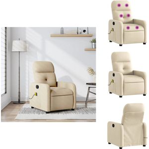 vidaXL Massagestoel - Massagestoelen - Zitstoel - Leunstoel - Massagestoel verstelbaar stof crèmekleurig