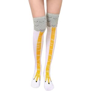 Chicken Leg Socks Grappige Kippenbeen Sokken Kippenpoten Kippenkousen Gepersonaliseerde Sokken Grappige Sokken Grappige Geschenken - wit