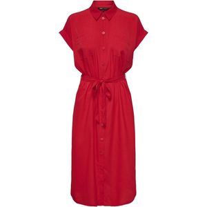 ONLY - ONLHANNOVER Blousejurk - High Risk Red - Katoen - Midi-lengte