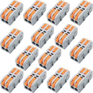 Compacte draadconnectoren SPL-2M Kabelconnector Klemmenblokken Gratis Combinatie Veerconnector (14 stuks)