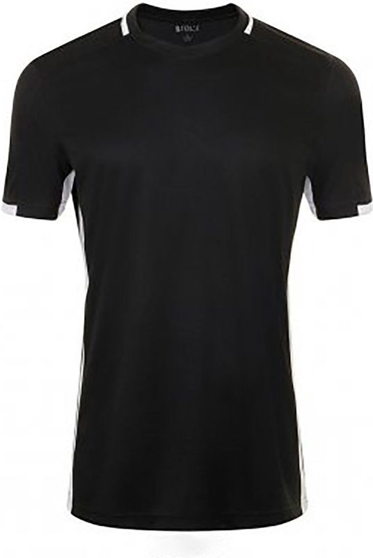 SOLS - Classico Contrast - Voetbal T-Shirt - Zwart