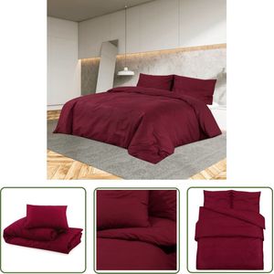The Living Store Dekbedovertrek Bordeaux 140x200 cm - Microvezel - Kreukvrij - OEKO-TEX