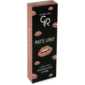 Golden Rose Matte LIPKIT :WARM NUDE Matte vloeibare lippenstift & lipLiner combinatie