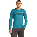 Icebreaker Merino 200 Oasis Crewe Elevation Line Lange Mouwen Basislaag Blauw S Man