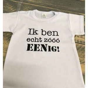 Baby Rompertje met tekst bedrukking voor de eerste verjaardag 1 jaar meisje jongen | Lange mouw | wit goud roze blauw zwart | maat 74-80 | geen jurk of tutu cadeau met naam