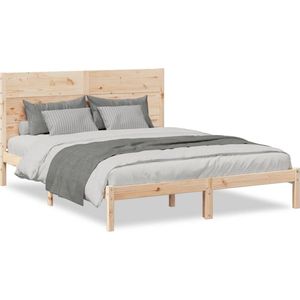 vidaXL - Bedframe - extra - lang - zonder - matras - massief - hout - 140x220 - cm