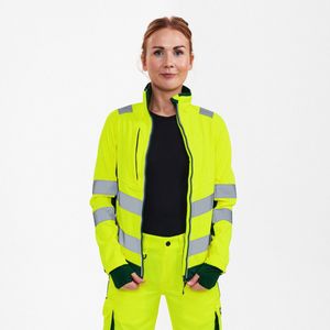 Engel Safety softshell jack voor dames 1156-237 - Hi-vis Yellow / Green - 2XL