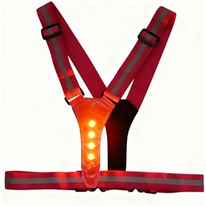 Hardloopvest met verlichting - Reflecterend hardloopvest - LED hardloopvest - Oplaadbaar LED vest - Wandel verlichting - Roze