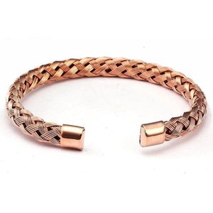 Kabel Armband van Gewoven Staal - Rose Goud kleurig - Armbanden Heren Dames - Cadeau voor Man - Mannen Cadeautjes