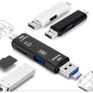 All in 1 USB 3.1 Kaartlezer TF Micro SD USB C Micro USB OTG