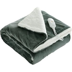 Verwarmingsdeken - Warmtedeken - Elektrische Deken - Elektrische Plaid - 2 Persoons - Grijs Flanel - 180 x130