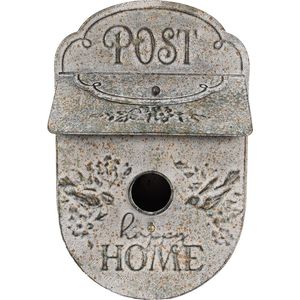 Clayre & Eef Brievenbus/ Vogelhuis 27x11x41 cm Grijs Metaal