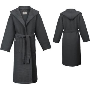Heren en Dames Badjas met Capuchon - 100% Katoen Wafelstof, Lichtgewicht en Absorberend