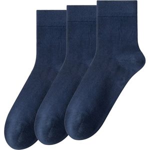 Allthemen Herensokken Katoen Sokken Normale Sokken Marineblauw Multipack 3-Paar-One Size