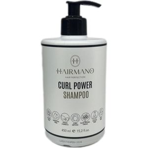HAIRMANO CURL POWER SHAMPOO - Krulversterkende Shampoo met Kokos & Macadamia Olie - 450ml - Vegan - Sulfaat- & Siliconenvrij