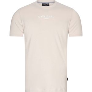 Cavallaro Napoli - Bari T-Shirt Logo Ecru - Heren - Maat L - Regular-fit