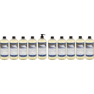 Shampoo No Scent No Colour - 1 liter (transparant) - 10 Stuks - met pomp - Voordeelverpakking - Haarverzorging