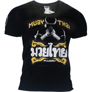 Fluory Mongkon Muay Thai Fighter T-Shirt Zwart - XL