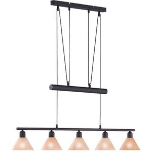 LED Hanglamp - Hangverlichting - Torna Stomun - E14 Fitting - 5-lichts - Rechthoek - Roestkleur - Aluminium