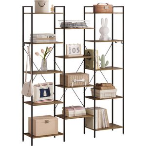 SureDeal® - Kast - Huiskamer - Boekenkast - Hout - 135x30x177cm - 14 Laags - Luxe - Binnen Kasten