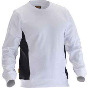Jobman 5402 Roundneck Sweatshirt 65540220 - Wit/zwart - 4XL