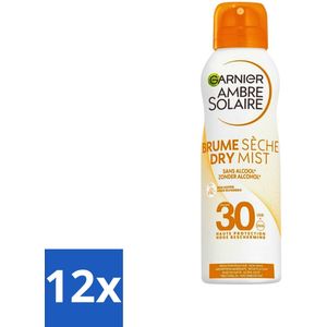 Garnier - Ambre Solaire - Mist Spray - Dry Protect - SPF 30 - 200 ml - Voordeelverpakking - 12 stuks