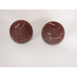 2x Rustik lys kaars Bol, chocolate, 100mm