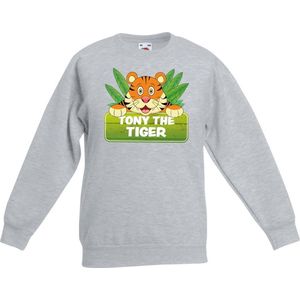 Tony the tiger sweater grijs voor kinderen - unisex - tijger trui - kinderkleding / kleding 98/104