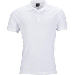 James and Nicholson Heren Elastisch Piqué Poloshirt (Wit)