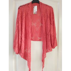 Dames Vest - Koraal Oranje - Bolero Model - Curvy Mode