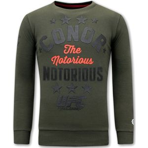 Heren Sweater met Print - Conor Notorious - Groen