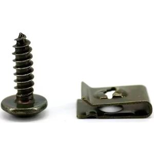 10 Stuks - Speednut en parkers 5mm - clip-on moeren - Zelftappende schroeven - Plaatmoeren - Plaatschroeven