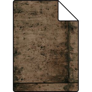 Proefstaal ESTAhome behang zinken platen vergrijsd bruin - 26,5 x 21 cm - 138881-S