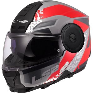 LS2 FF902 Scope II systeemhelm Oxyd grijs rood XXL