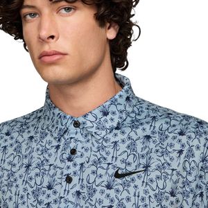 Nike Heren Polo Dri-Fit Tour POA Print Blauw