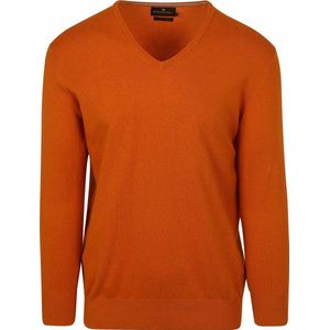 Steppin' Out Trui Cotton Cashmere V-hals Oranje - Maat S - Heren - Pullovers