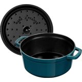 Staub Gietijzeren braadpan 24 cm - 3,8 l - Blauw (La Mer) - Handgemaakt in Frankrijk