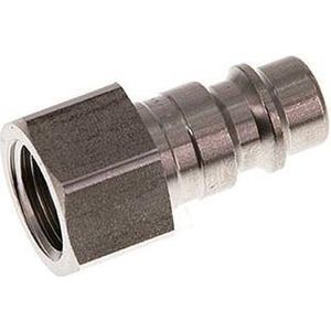 RVS DN 7.2 (Euro) Luchtkoppeling Insteeknippel G 1/4 inch Binnendraad - CLP7-F-S-014