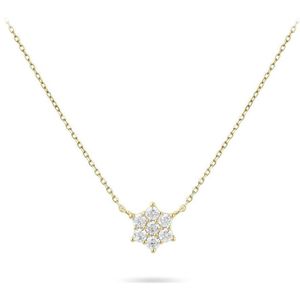 GISSER Jewels VGN008 - Ketting 14k Geelgoud met Zirconia in Ster vorm - Lengte 38 + 4 cm