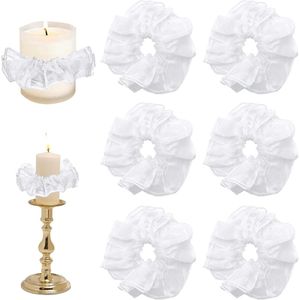 Candle Skirt Drop Catcher - Tulle Drop Protection voor Doop- en Communiekaarsen - Bruiloften - Stickkaarsen - Diameter 3 cm - Pack van 6