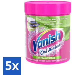 5 x Vanish Oxi Action - Extra Hygiene - Vlekkenverwijderaar Poeder - Zonder Bleek - Gekleurde Was - 470 Gram - Vlekkenverwijderaar - Hygiëne - Wasmiddel - Gekleurde Was - Vlekverwijdering