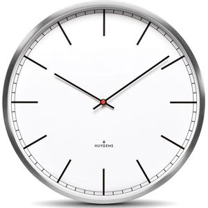 Huygens - One Index 35cm - RVS - Wandklok - Stil - Quartz uurwerk