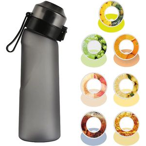 Geurwater Drinkfles - Water Bottle Up - Geur Air Waterfles - Inclusief 7 Pods - Mat Zwart - 650 ml - Tritan - BPA-vrij - Starterskit - Ananas - Citroen - Cola - Groene Druiven - Perzik - Red Bull - Sinaasappel