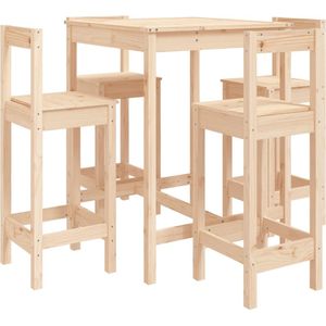 vidaXL - 5-delige - Barset - massief - grenenhout