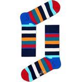 Happy Socks Stripe Sokken - Blauw/Rood/Geel/Zwart - Maat 36-40