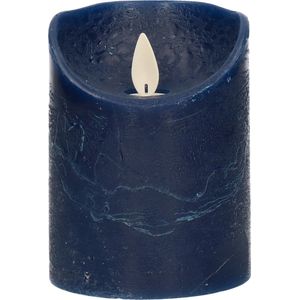 Anna's Collection Stompkaars - LED - donkerblauw - H10 cm - bewegende vlam - kaars