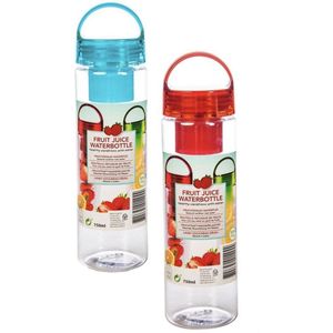 DRINKFLES MET FRUIT INFUSERs-sTWEE STUKSs-sBLAUW EN ROODs-s750 MLs-sBPA VRIJ